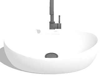 现代卫浴洗手盆台上盆 (35)su草图模型下载