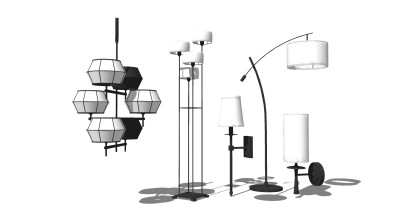 新中式落地灯 (2)su草图模型下载