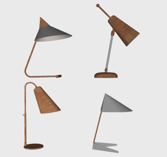 现代北欧台灯组合a (1)su草图模型下载