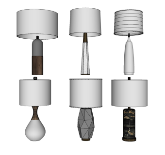 现代新中式台灯 (4)su草图模型下载