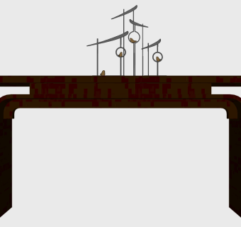 新中式端景台条案摆台玄关柜 摆件 (5)su草图模型下载