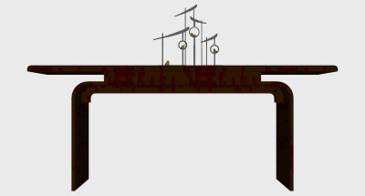 新中式端景台条案摆台玄关柜 摆件 (5)su草图模型下载
