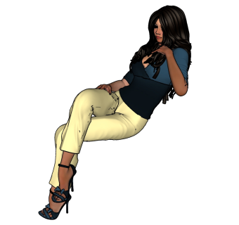 高精度坐姿人物 (4)su草图模型下载