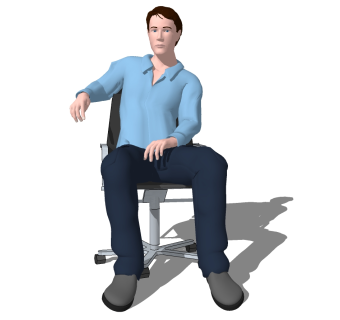 高精度坐姿人物 (5)su草图模型下载