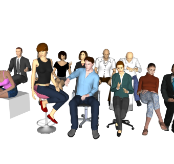 人物模型su草图模型下载