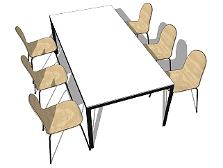 现代办公家具会议室会议桌椅子 (37)su草图模型下载