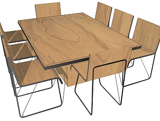 现代办公家具会议室桌椅子 (2)su草图模型下载