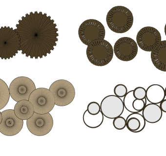 新中式金属墙饰挂件挂饰 (21)su草图模型下载