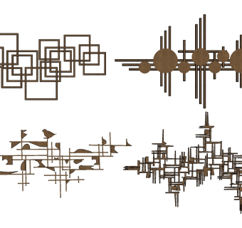新中式金属墙饰挂件挂饰 (29)su草图模型下载
