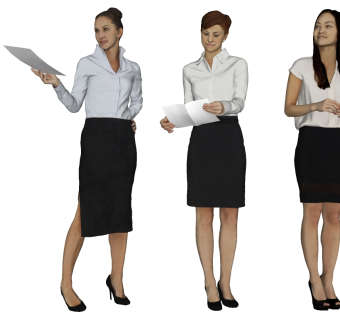 女性商业人物模型su草图模型下载