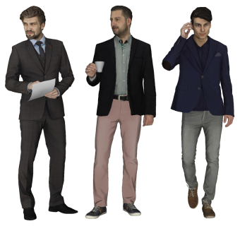 商业人物模型su草图模型下载