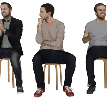 现代男人模型组合su草图模型下载