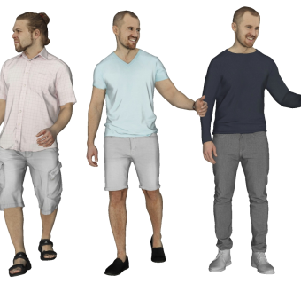 现代男性人物模型su草图模型下载