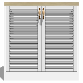 地中海欧式百叶衣柜柜子 (6)su草图模型下载