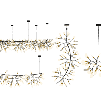 现代金属吊灯su草图模型下载