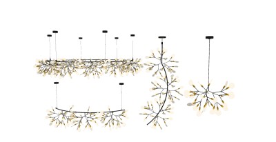 现代金属吊灯su草图模型下载