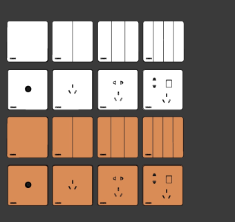 现代开关插座面板插板组合 (25)su草图模型下载