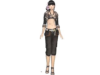 女装人物服饰服装模特  (4)su草图模型下载