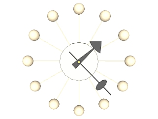 北欧现代钟表挂饰挂件(2)su草图模型下载