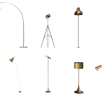 现代落地灯 (3)su草图模型下载