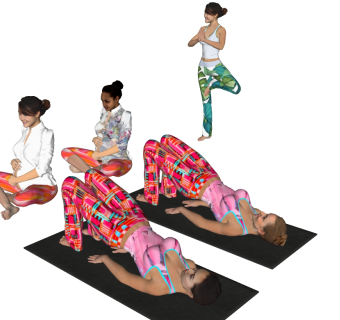 瑜伽健身运动女人人物 (1)su草图模型下载