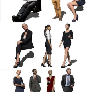 现代商务人物su草图模型下载