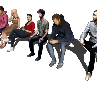 坐着的人物3D (2)su草图模型下载