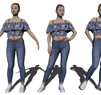 女装人物服饰服装模特su草图模型下载