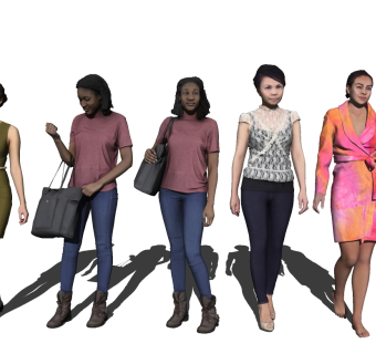 现代女人模型组合 (2)su草图模型下载