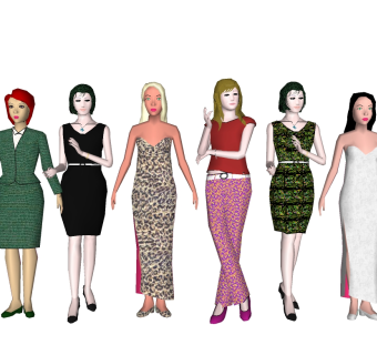 现代女性人物模型下载su草图模型下载