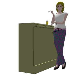 现代休闲女性人物模型su草图模型下载