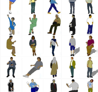 男性人物SketchUp草图2d人物模型下载  (3)su草图模型下载