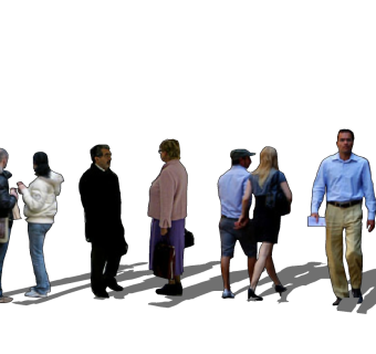 精细女性男性人物人群SketchUp草图2d人物模型下载su草图模型下载