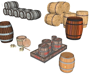 <em>酒桶</em>SU模型SketchUpsu草图模型下载