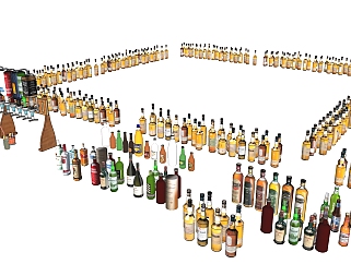 红酒<em>洋酒</em>酒瓶(12)1su草图模型下载
