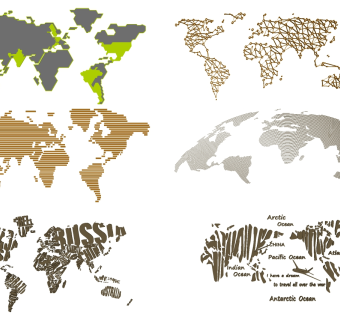 世界地图墙饰挂饰挂件 SketchUpsu草图模型下载