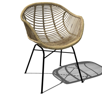 户外休闲藤编竹编藤椅a (2)1su草图模型下载