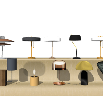 59现代轻奢台灯组合SketchUpsu草图模型下载