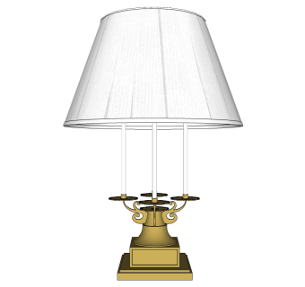 26欧式美式金属铁艺台灯su草图模型下载