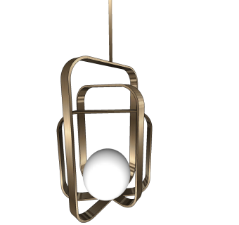 6现代北欧金属小吊灯SketchUpsu草图模型下载