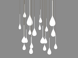 18现代北欧雨滴水滴吊灯SketchUpsu草图模型下载