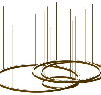 5现代北欧铁艺金属圆环圆形吊灯SketchUpsu草图模型下载