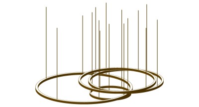 5现代北欧铁艺金属圆环圆形吊灯SketchUpsu草图模型下载