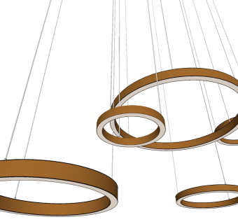 20现代异形金属圆环吊灯SketchUpsu草图模型下载