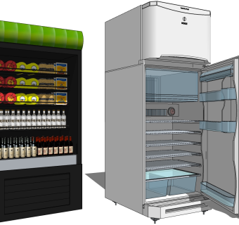 20冰箱饮料冷藏柜SketchUpsu草图模型下载