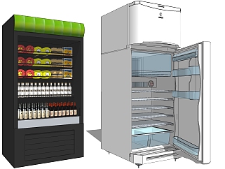 20冰箱饮料冷藏柜SketchUpsu草图模型下载