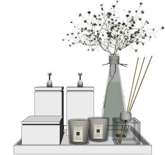 14北欧现代卫浴用品组合SketchUpsu草图模型下载
