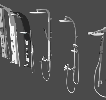 6现代智能淋浴花洒SketchUpsu草图模型下载