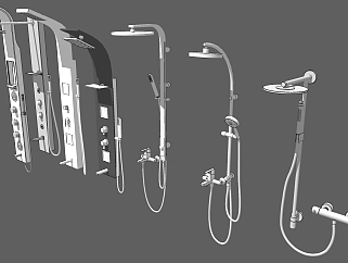 6现代智能淋浴花洒SketchUpsu草图模型下载