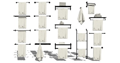 3壁挂毛巾架毛巾杆SketchUpsu草图模型下载